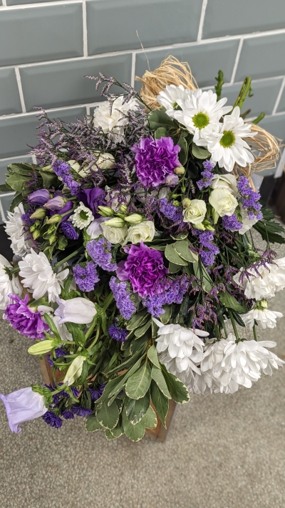 Purple & White Tied Sheaf