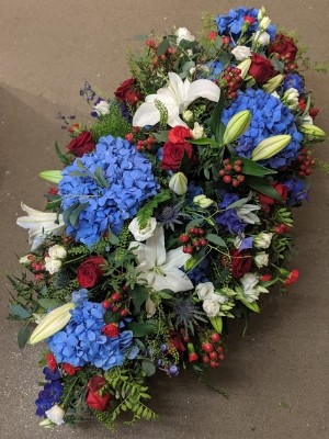 Blue, Red & White Coffin Spray