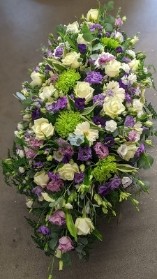 Purple & White Coffin Spray