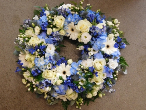 Blue & White Wreath