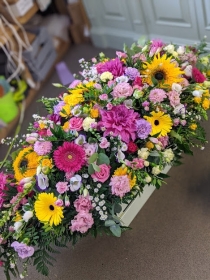 Pink, Yellow & Lilac Coffin Spray