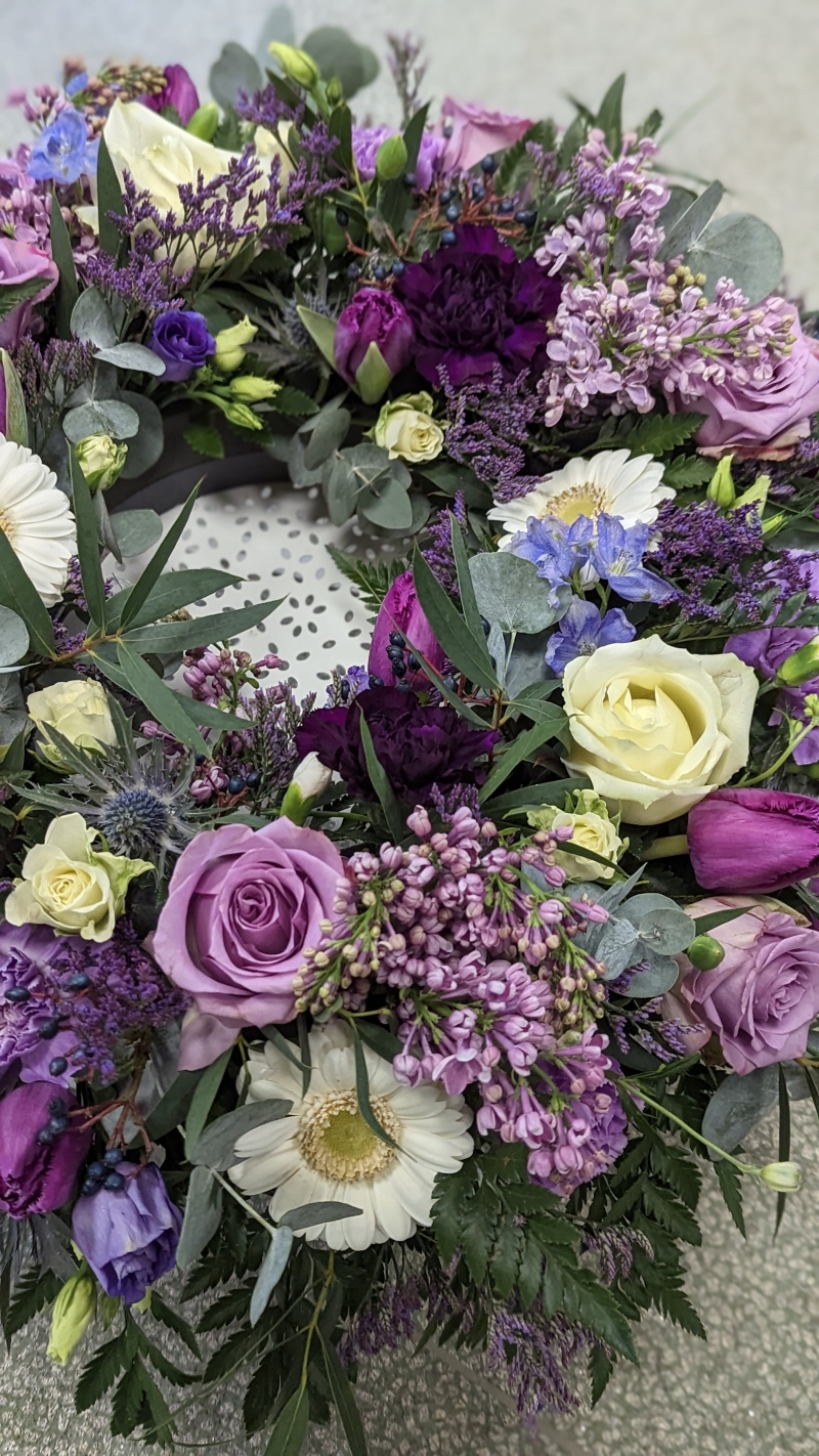 Purple & White Wreath