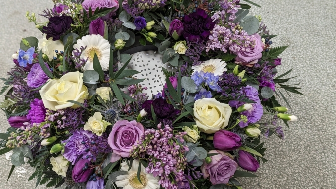 Purple & White Wreath